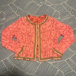 Vintage “VOYAGE” Pink Lace Cardigan